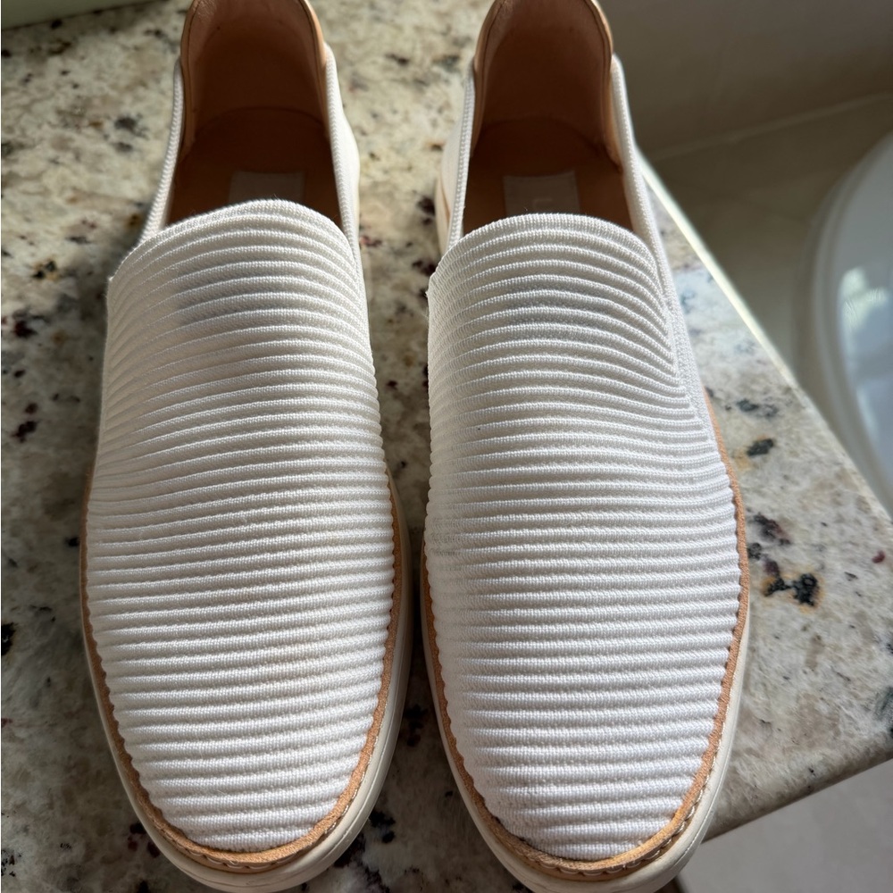 UGG Women's Cream Ribbed Slip-On Sneakers